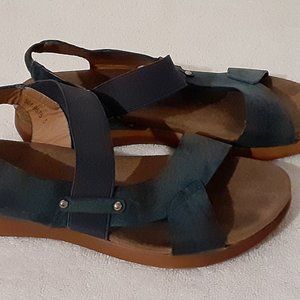 BATA Blue Suede Sandals 6.5 womens